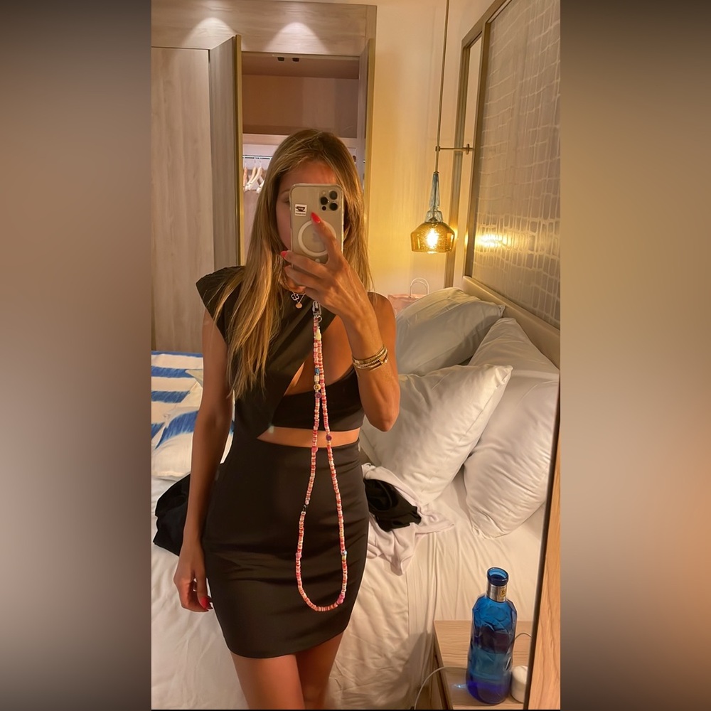 NBD Black Asymmetrical Ruched Cocktail Dress